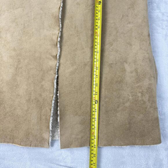 Velvet by Graham Spencer Faux Shearling Vest Suede Sherpa Beige Women M Casual - Picture 6 of 9